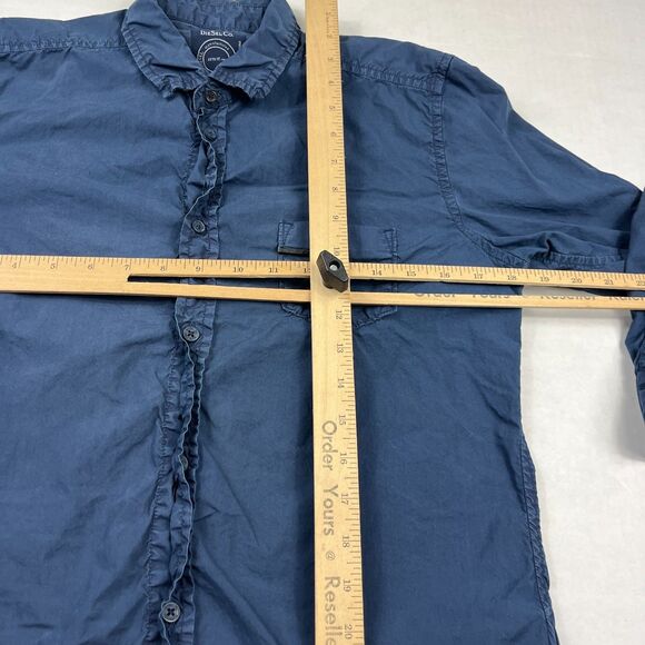 Diesel Men’s Casual Utility Button Shirt Distressed Blue Long Sleeve Grunge S - Picture 7 of 10